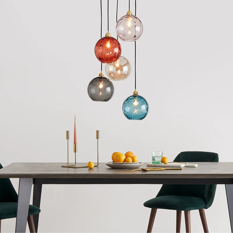 Lampade a sospensione in vetro effetto onda d'acqua