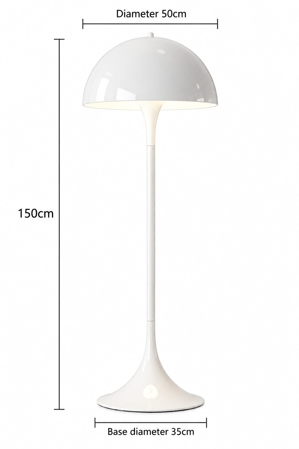 Lampada Panthella – Lampada da Tavolo Champignon di Metà Secolo con Luce Morbida Diffusa