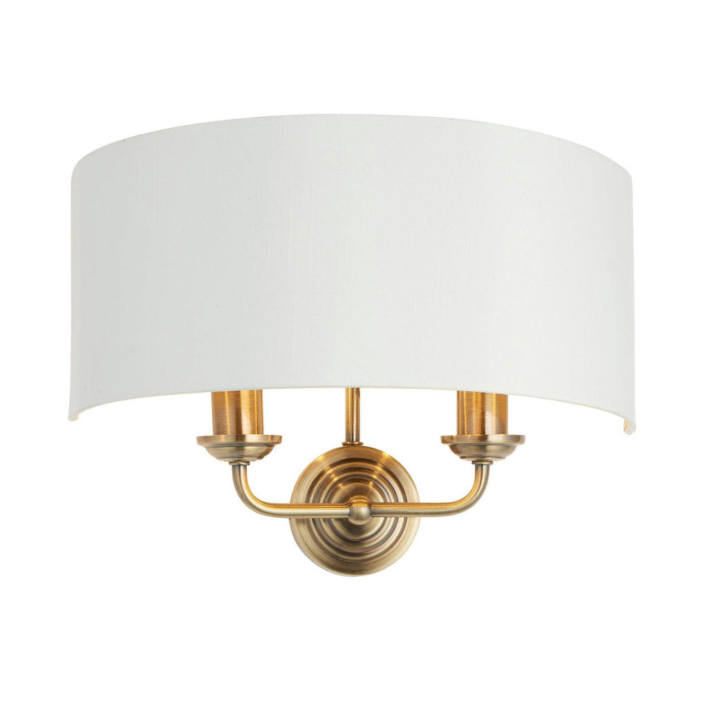 Applique da Parete Endon Highclere con Finitura in Ottone - Ombra Bianca