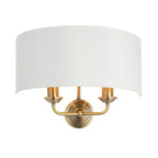 Applique da Parete Endon Highclere con Finitura in Ottone - Ombra Bianca