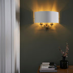 Applique da Parete Endon Highclere con Finitura in Ottone - Ombra Bianca