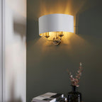 Applique da Parete Endon Highclere con Finitura in Ottone - Ombra Bianca