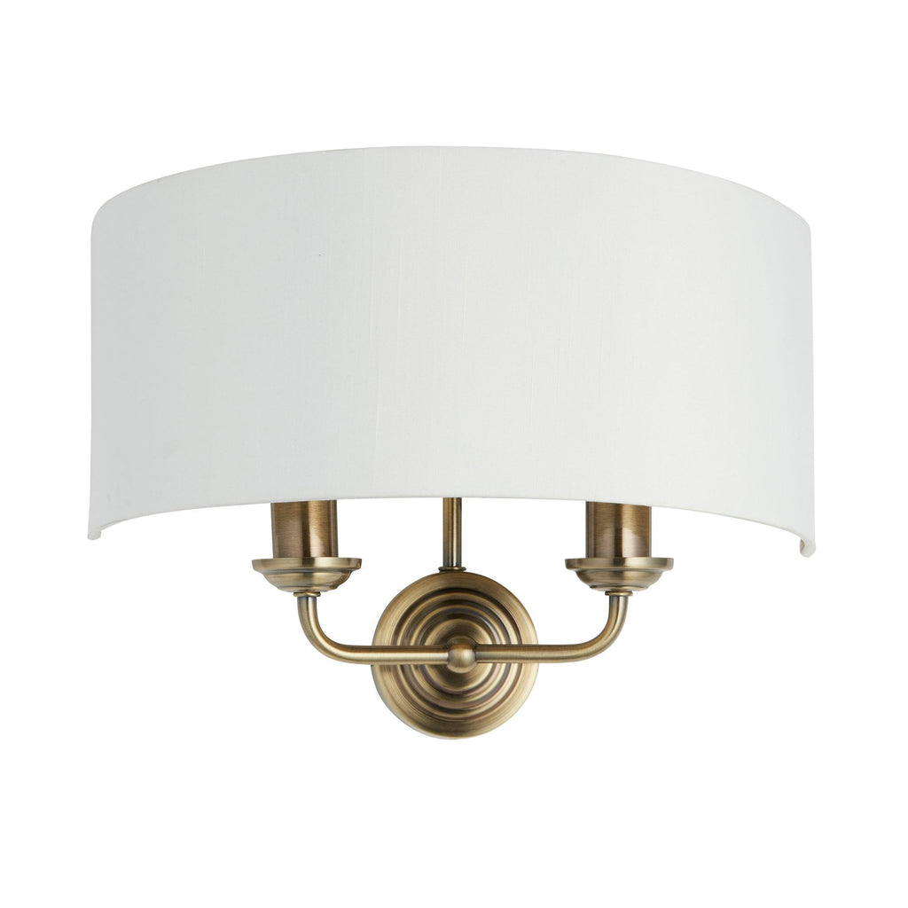 Applique da Parete Endon Highclere con Finitura in Ottone - Ombra Bianca