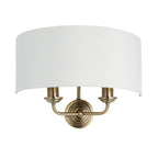 Applique da Parete Endon Highclere con Finitura in Ottone - Ombra Bianca