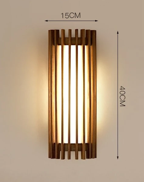 “ZenAura Wabi-Sabi Applique” – Applique LED in Noce Retro Giapponese