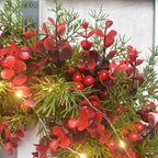 Corona di Natale con Ciliegie Rosse – Corona Decorativa per Porta per Natale