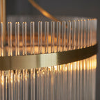 Lampadario Marietta in Ottone a 3 Luci - Aste di Vetro