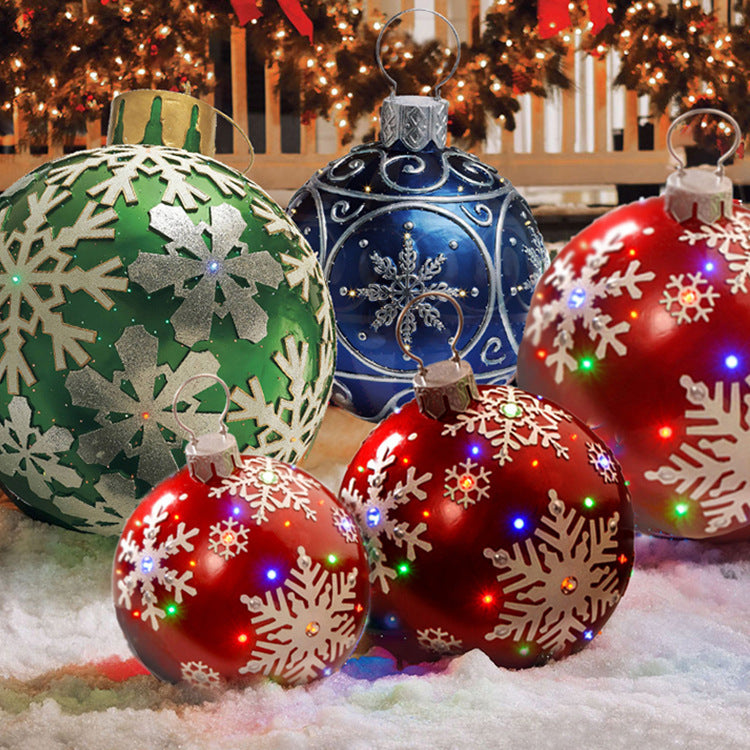 Palla di Natale Gonfiabile 60 cm – Decorazione Natalizia in PVC Resistente alle Intemperie per Esterni