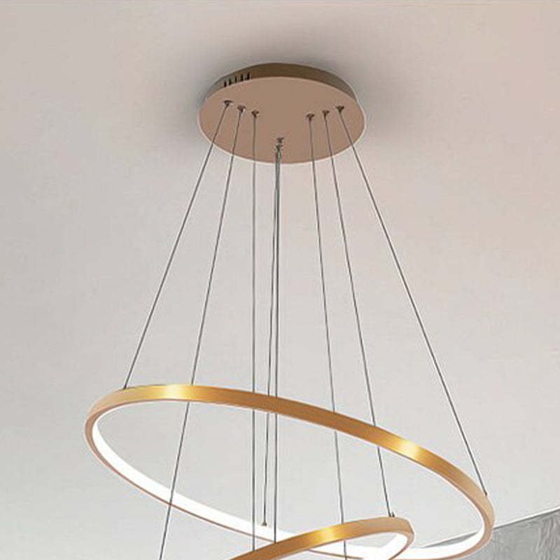 Lampada a Sospensione LED Illuminato Arisha Design Bianco/Nero/Oro Anello Interno Soggiorno/Camera da Letto