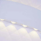 Lampada da parete esterna rettangolare moderna in metallo Tronix, Nero/Bianco, effetto onda d'acqua