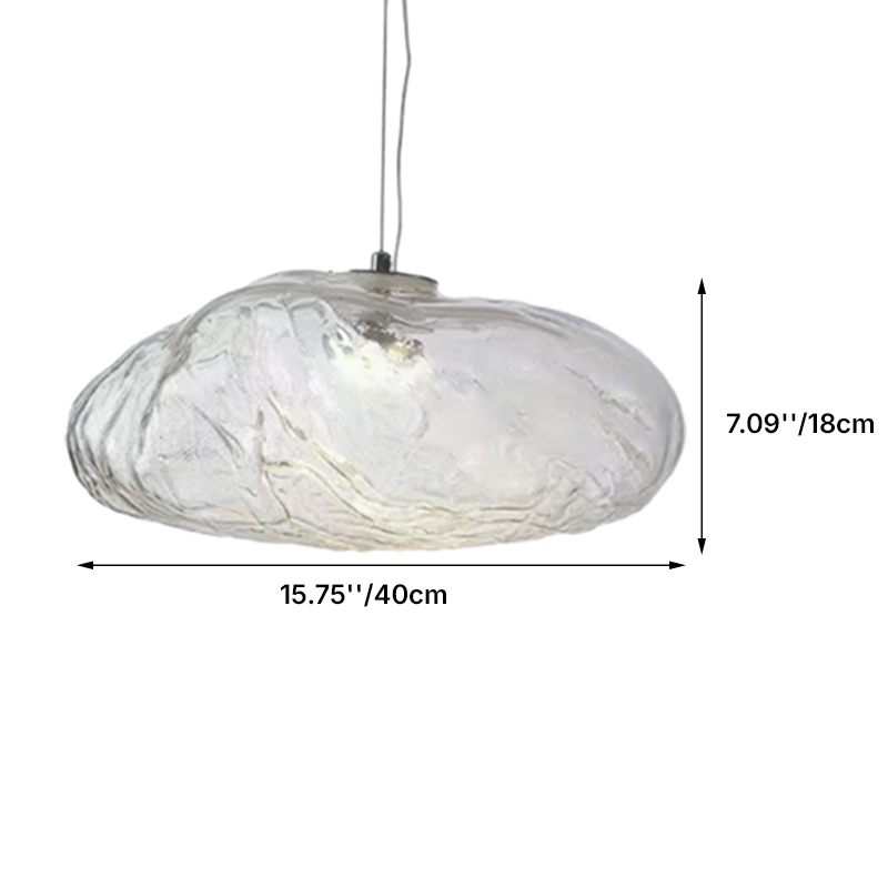 Lampada a sospensione a forma di nuvola minimalista moderna in vetro con 1 luce per soggiorno