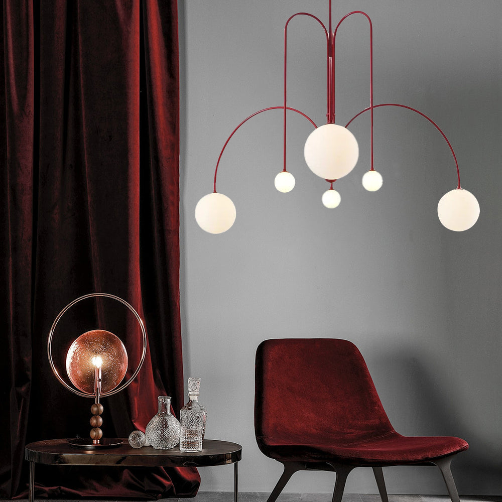 Lampada a Sospensione Moderna in Vetro Bianco Rotondo