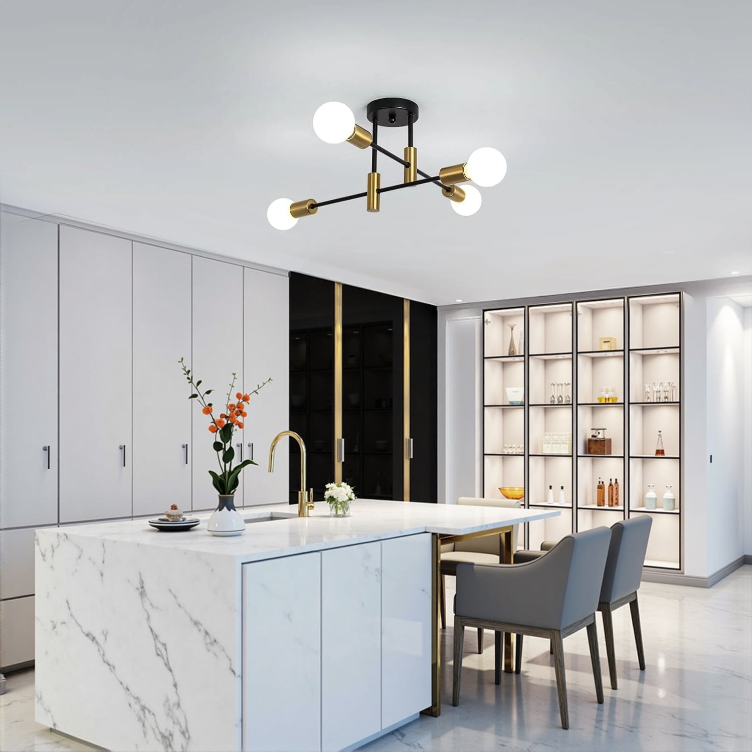 Moderna Luce da Soffitto con Più Lampadine Nordic