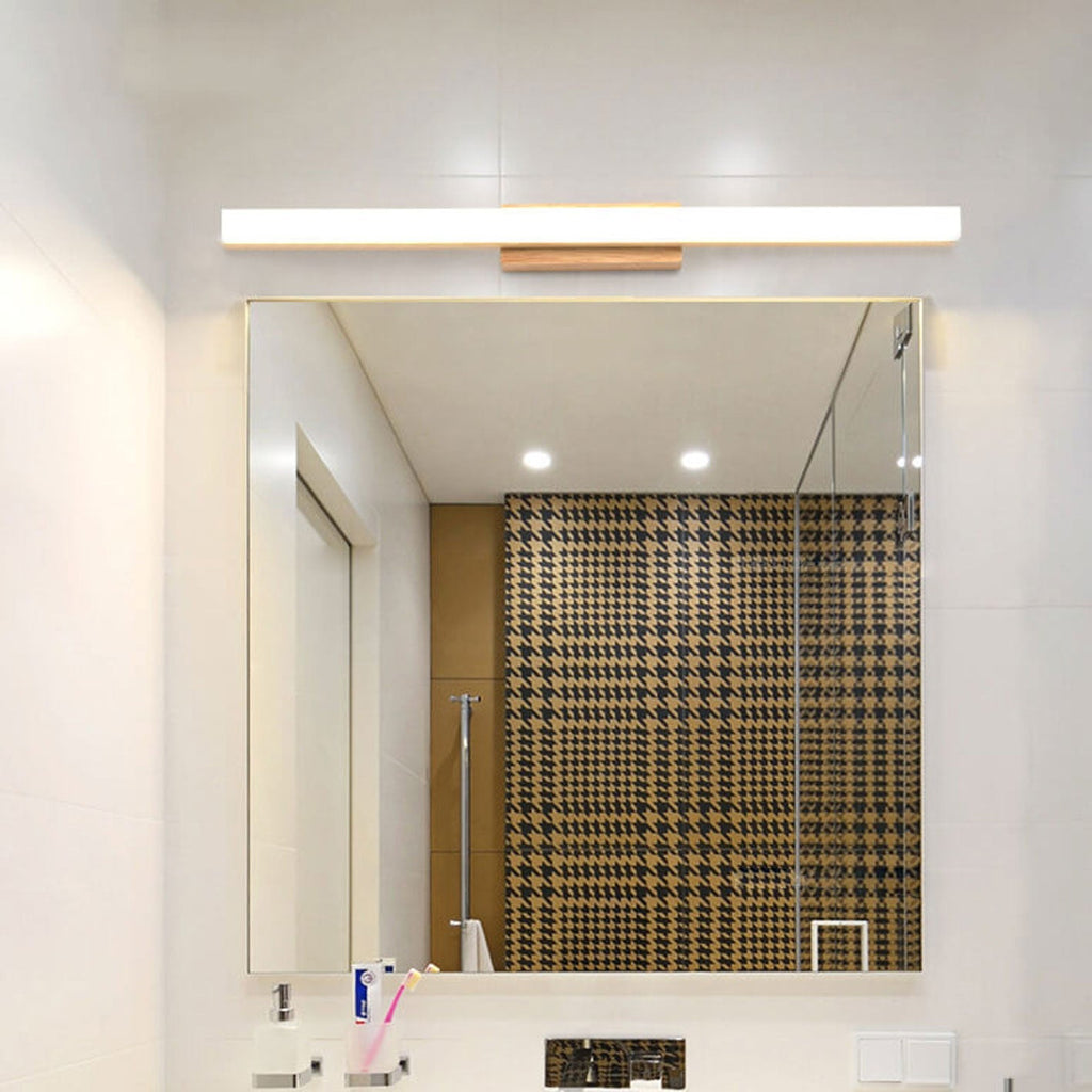 Lampada da parete LED a striscia lunga in legno minimalista nordico