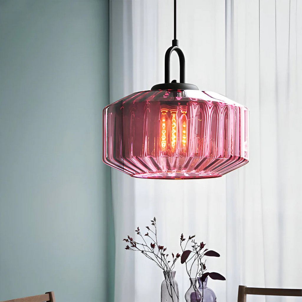 Mireta - Lampada a Sospensione in Vetro Colorato Retro