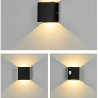Applique a parete moderna semplice quadrata con sensore di corpo LED