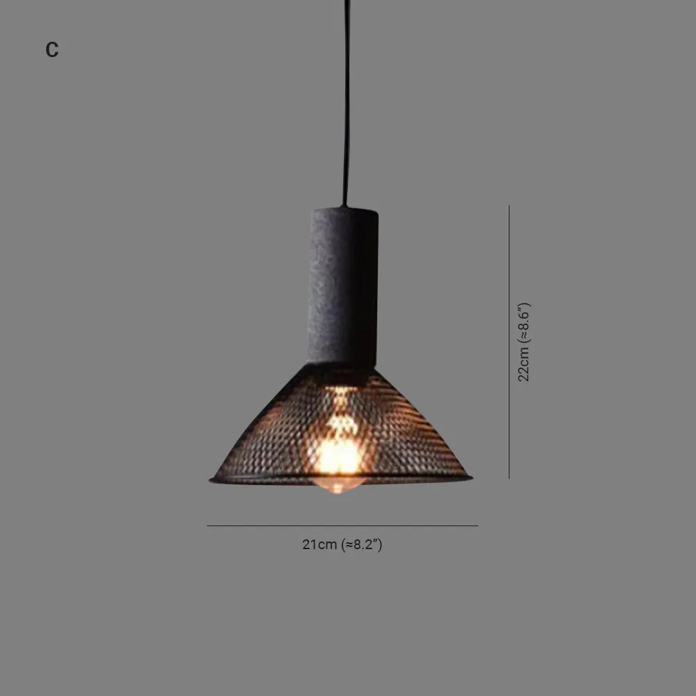 Xenith Lampada a Sospensione Industriale Cilindrica, Cemento/Metallo