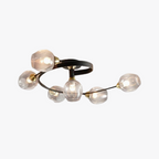 Valentina Lampada da Soffitto Flush Mount, Vetro, Nero/Oro, Sala da Pranzo