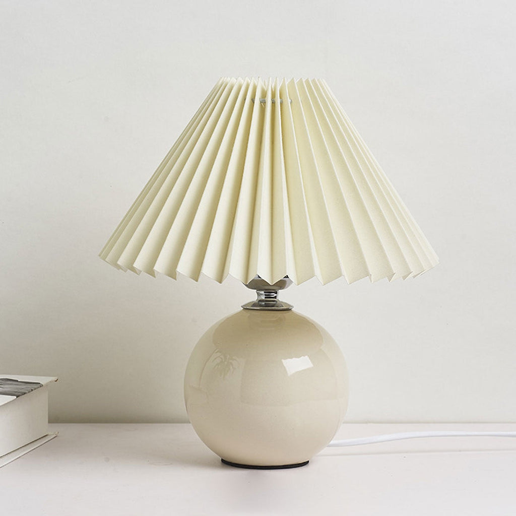 Lampada da Tavolo Ceramica Pieghettata Minimalista Nordica a 1 Luce