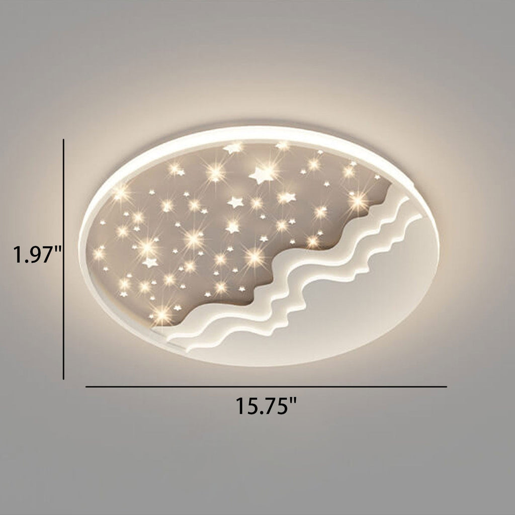 Luce da soffitto a LED rotonda in alluminio a soffitto Flush Mount Nordic Creative Star Moon