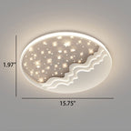 Luce da soffitto a LED rotonda in alluminio a soffitto Flush Mount Nordic Creative Star Moon