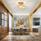 GlareFusion Moderno Lampadario a Soffitto in Vetro Cristallo LED Nordico