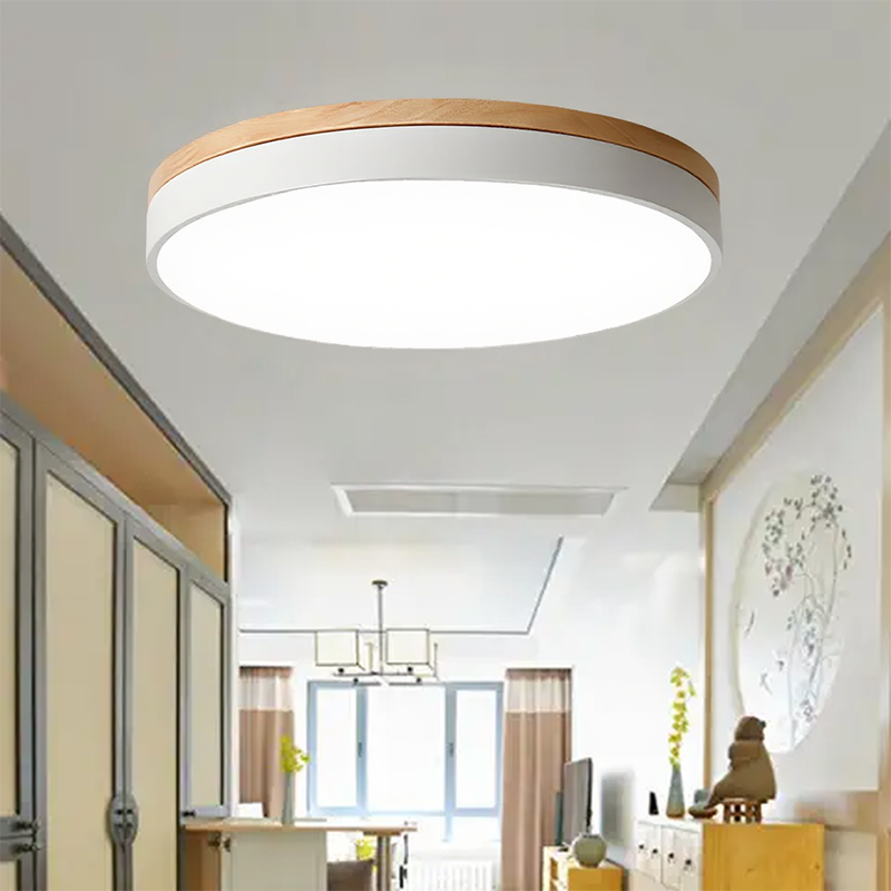 Lampada da soffitto Chic in legno a incasso