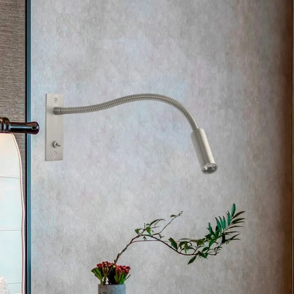Lampada da lettura a muro LED regolabile, spotlight flessibile da comodino
