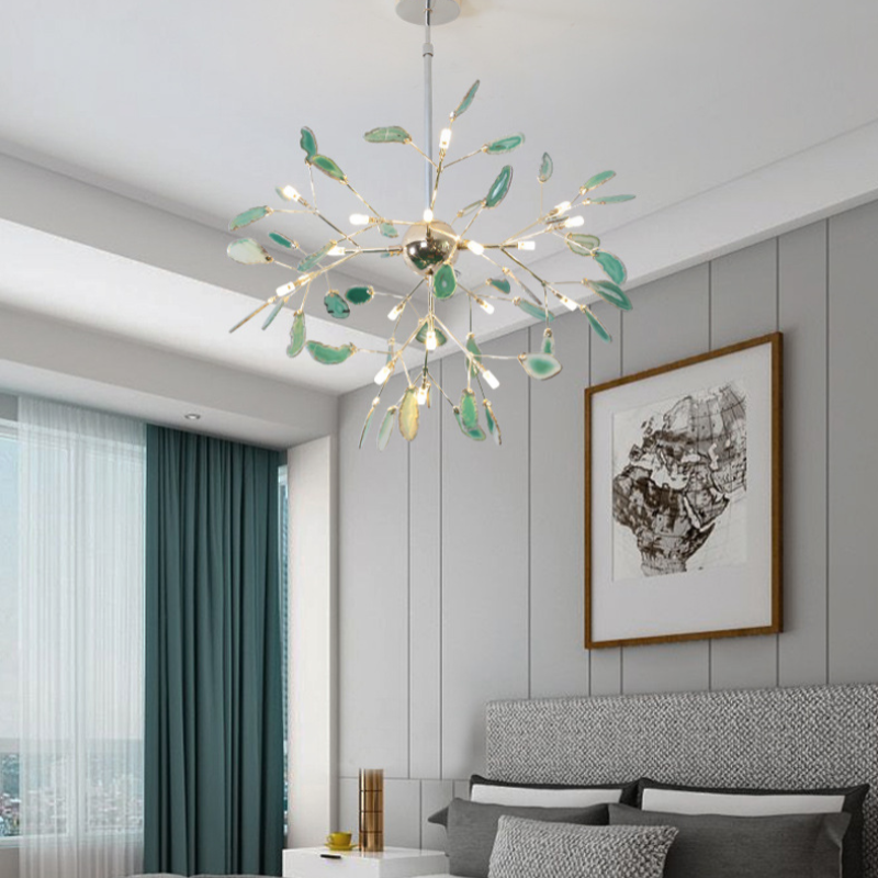 Lampadario in Vetro Multicolore con Design a Rami
