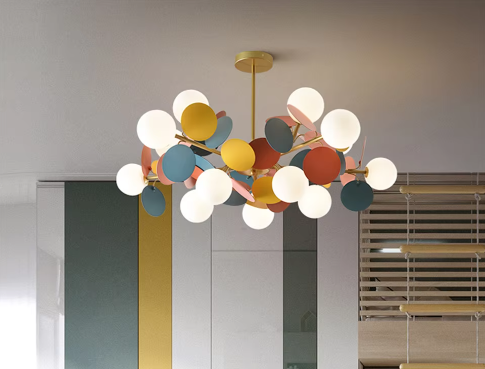NatureGlow Lampadario a Rami Colorati