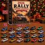 🏎️ Calendario dell'Avvento Rallye di Natale 2026 – 24 giorni pieni di velocità e suspense, 24 auto da rally da collezionare (modelli 2D)