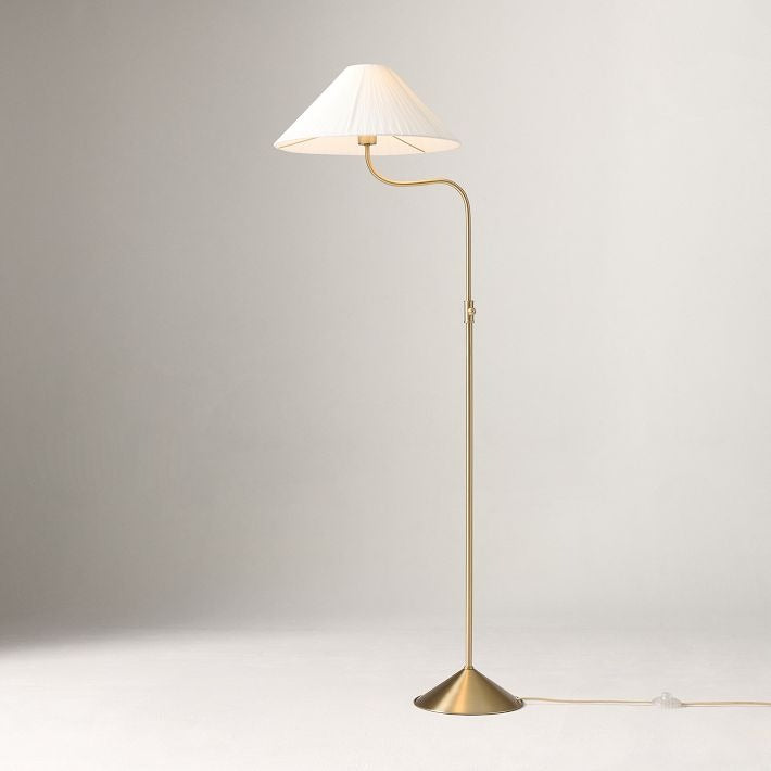 Lampada da Terra con Paralume in Lino Lieve per Soggiorni Moderni