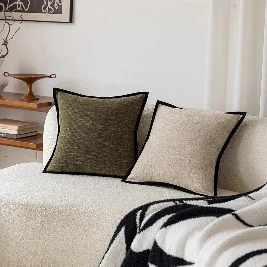 Fodere per Cuscini con Bordo Nero in Stile Retro Francese