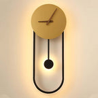 Lampada da Parete Orologio Nordic Arisha, Oro e Nero