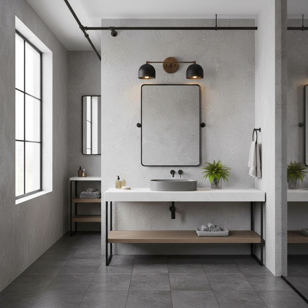Applique da Parete in Ottone Chroma Dome per Bagno Moderno
