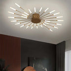 Wesley Flush-Mount Ceiling Light Fuochi d'Artificio, Nero/Oro