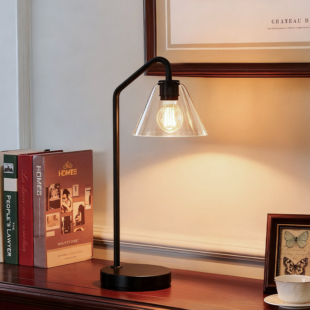 Lampada da Tavolo Cone Moderna in Vetro Latte