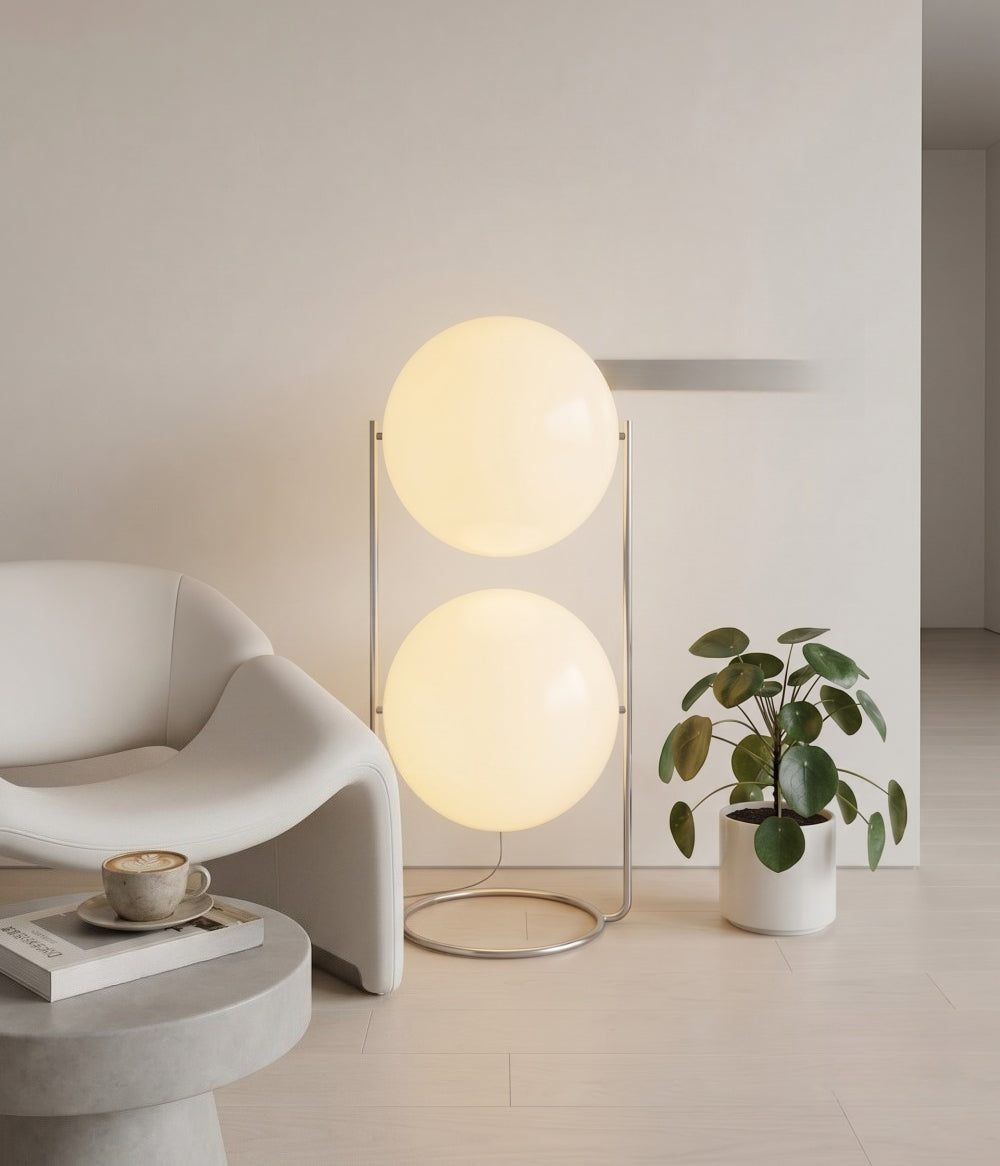 Lampada da Terra Halo Orb – Lampada di Design Moderna con Illuminazione Atmosferica