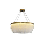 Anello in Cristallo a Spirale Moderno Kristy / Lampadario Rettangolare, Oro