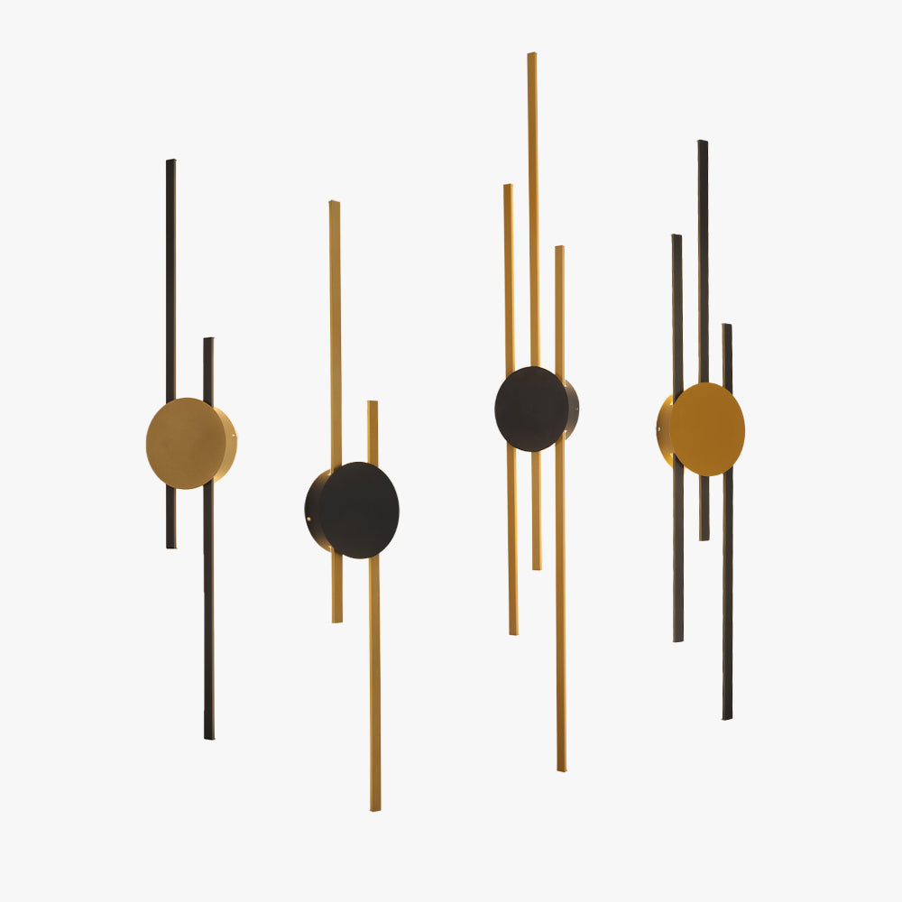 Arisha Moderna Lineare Applique Metallo/Acrilico Nero/Oro Studio