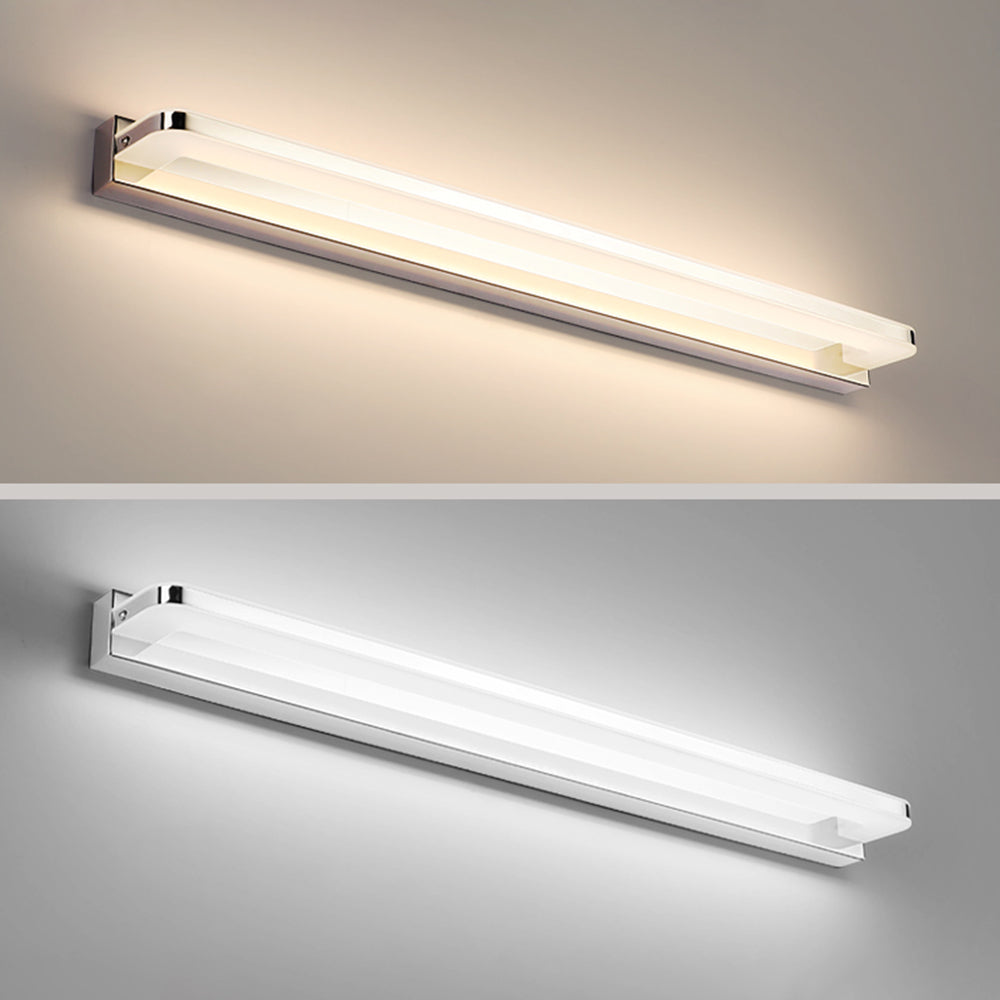 Lampada da parete Arisha Nordic Linear Metal Mirror, Cromata/Nera