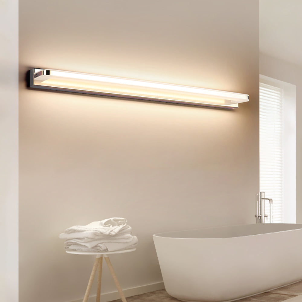 Lampada da parete Arisha Nordic Linear Metal Mirror, Cromata/Nera