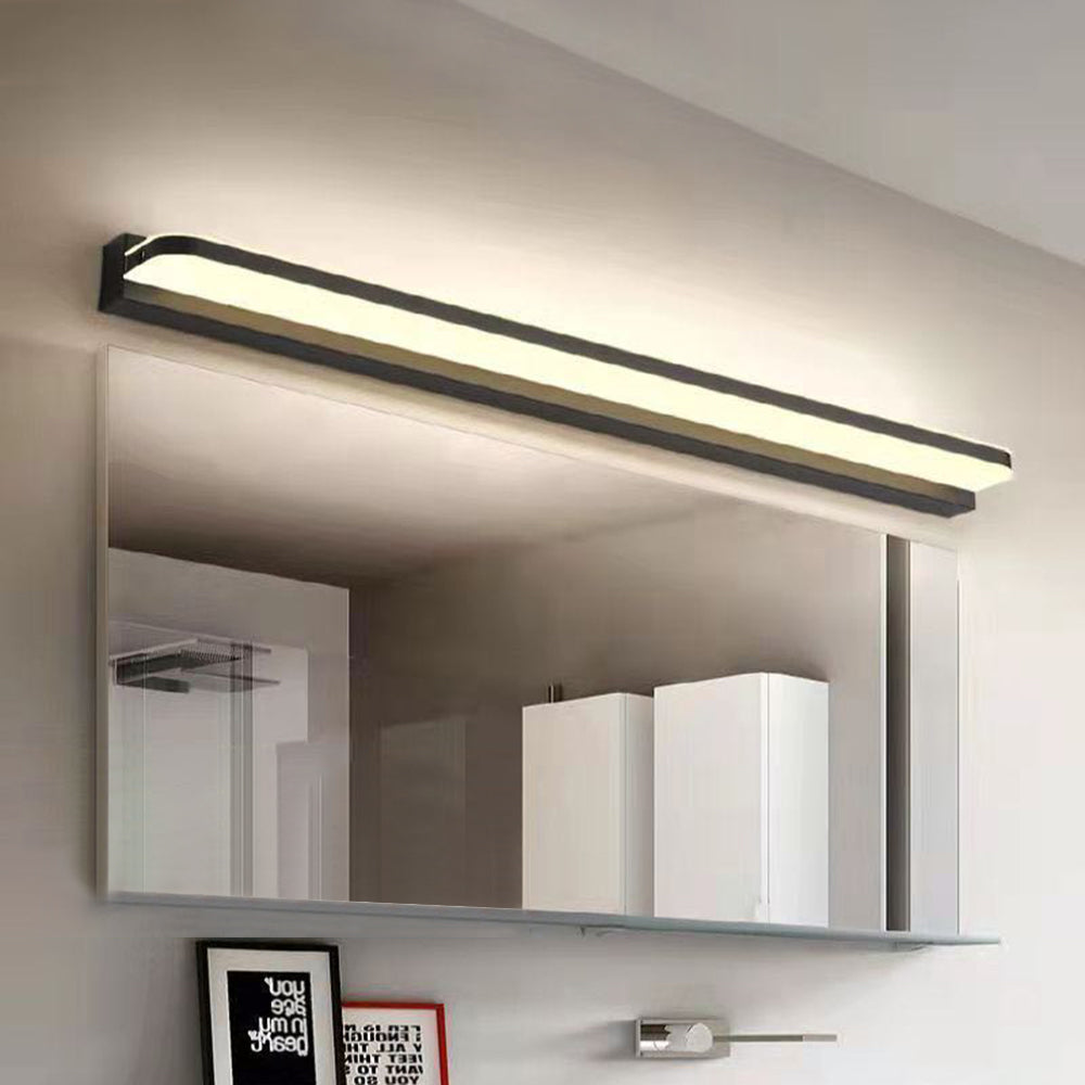 Lampada da parete Arisha Nordic Linear Metal Mirror, Cromata/Nera