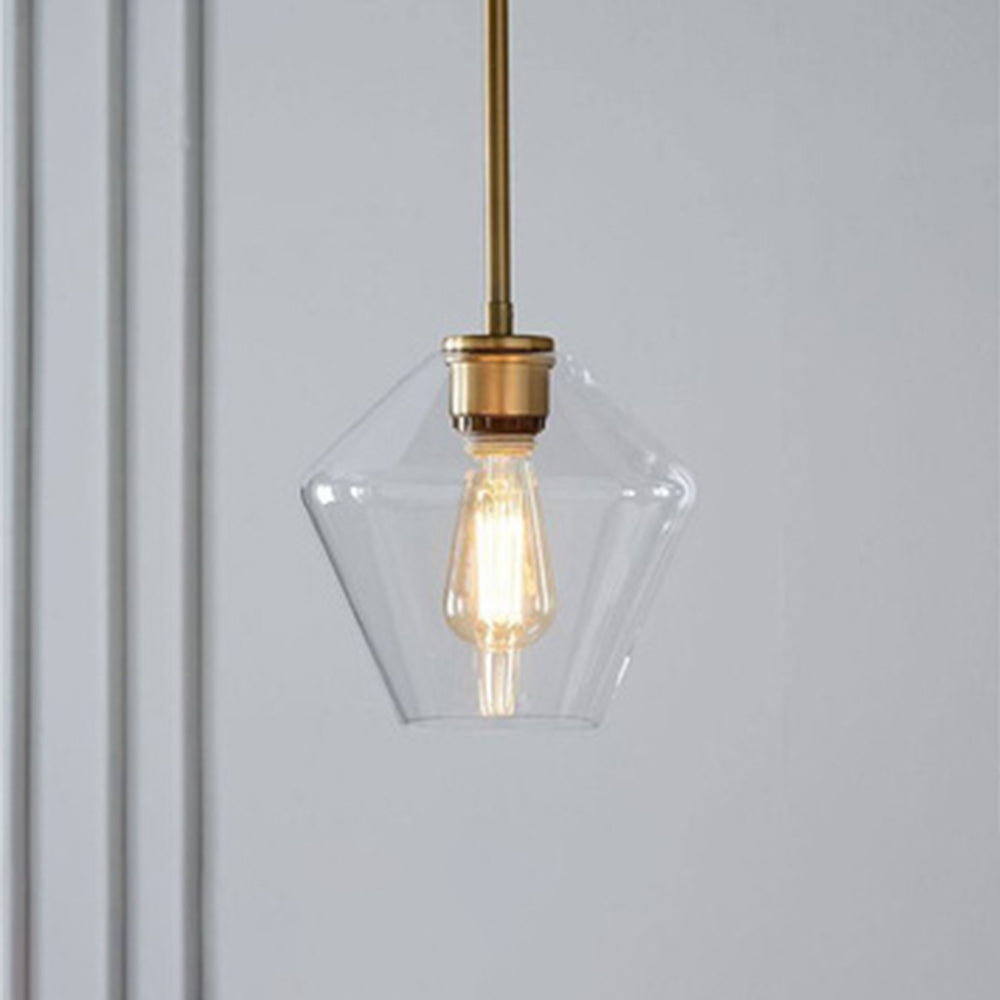 Lampadario di Giugno in Vetro, Trasparente/Ambrato a Forma di Diamante