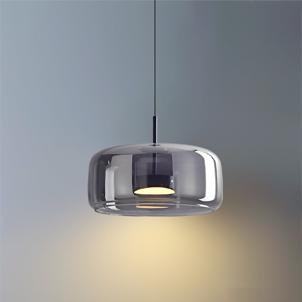 Lampadario in Vetro Moderno di Giugno Trasparente/Amber/Grigio Fumo