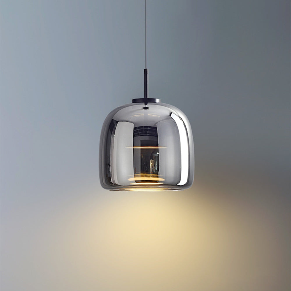Lampadario in Vetro Moderno di Giugno Trasparente/Amber/Grigio Fumo