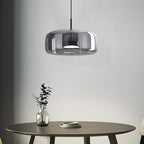 Lampadario in Vetro Moderno di Giugno Trasparente/Amber/Grigio Fumo