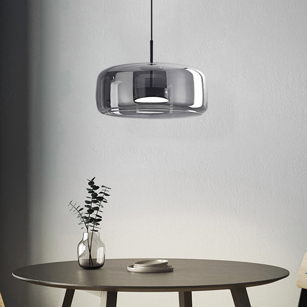 Lampadario in Vetro Moderno di Giugno Trasparente/Amber/Grigio Fumo