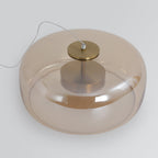 Lampadario in Vetro Moderno di Giugno Trasparente/Amber/Grigio Fumo
