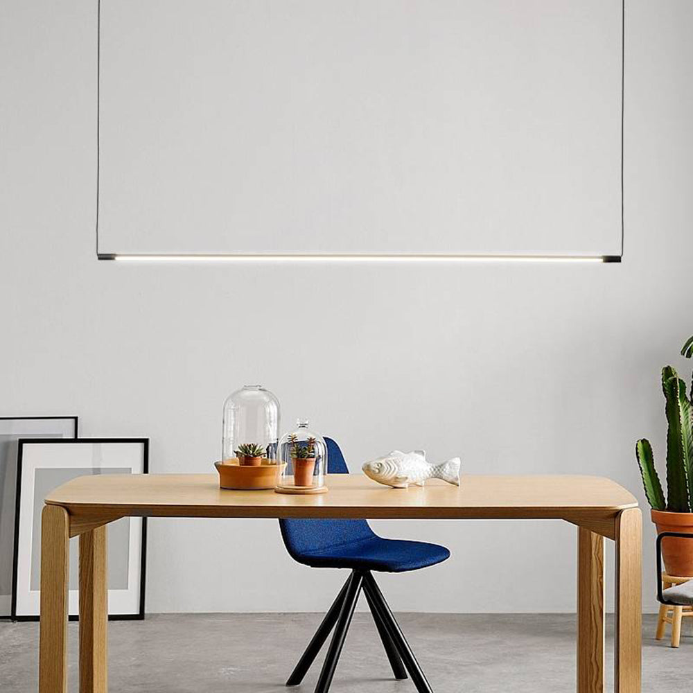Zynar Minimalist Linear Pendant Light, Nero